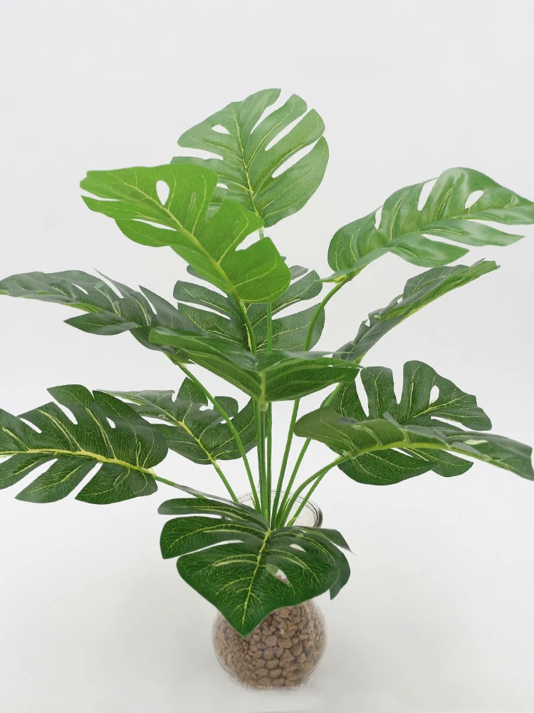 Artificial Plants Green Palm - Leaves Monstera Home Garden