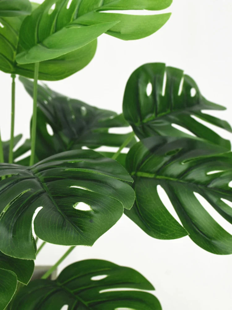 Artificial Plants Green Palm - Leaves Monstera Home Garden