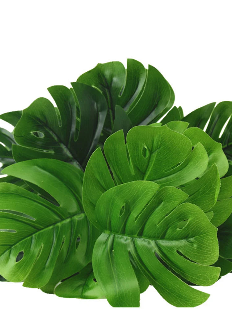 Artificial Plants Green Palm - Leaves Monstera Home Garden