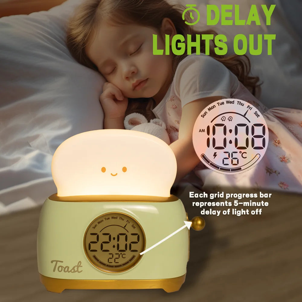 Kid Alarm Clock - LED Night Light Digital Clock