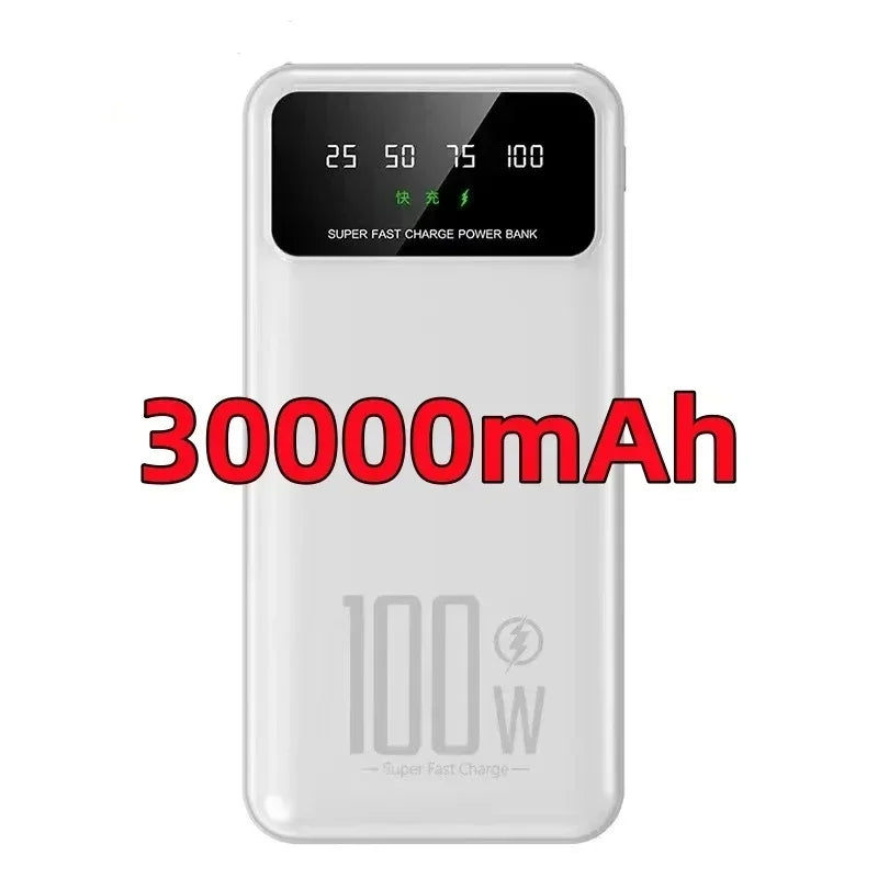 50000mAh Portable High Capacity 100W Quick Charging Power Bank External Battery Pack Mobile Power For iPhone Huawei Samsung