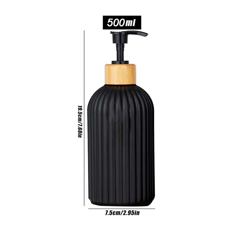 1/2 PCS 500ml Soap Dispenser with Bamboo Pump Refillable Shampoo Empty Bottle Kitchen Bathroom Hands Body Wash Lotion Container