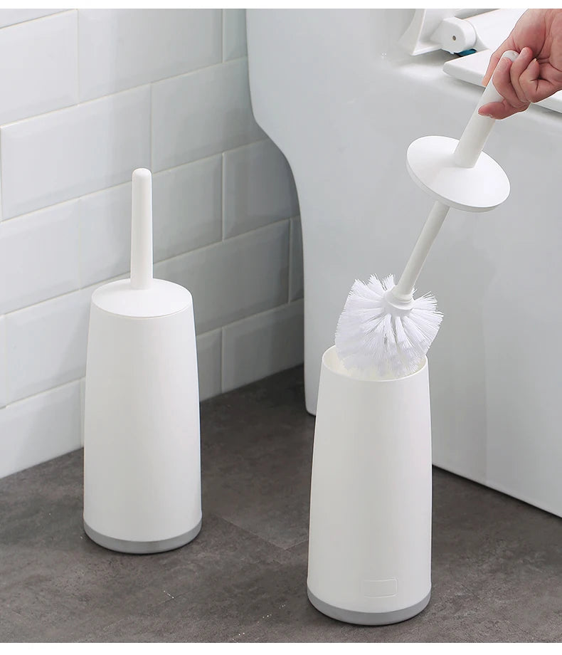 WORTHBUY Plastic Toilet Brush With Standing Base Long Handle Toilet Cleaning Brush For WC Bathroom Accessories Cleaning Tools