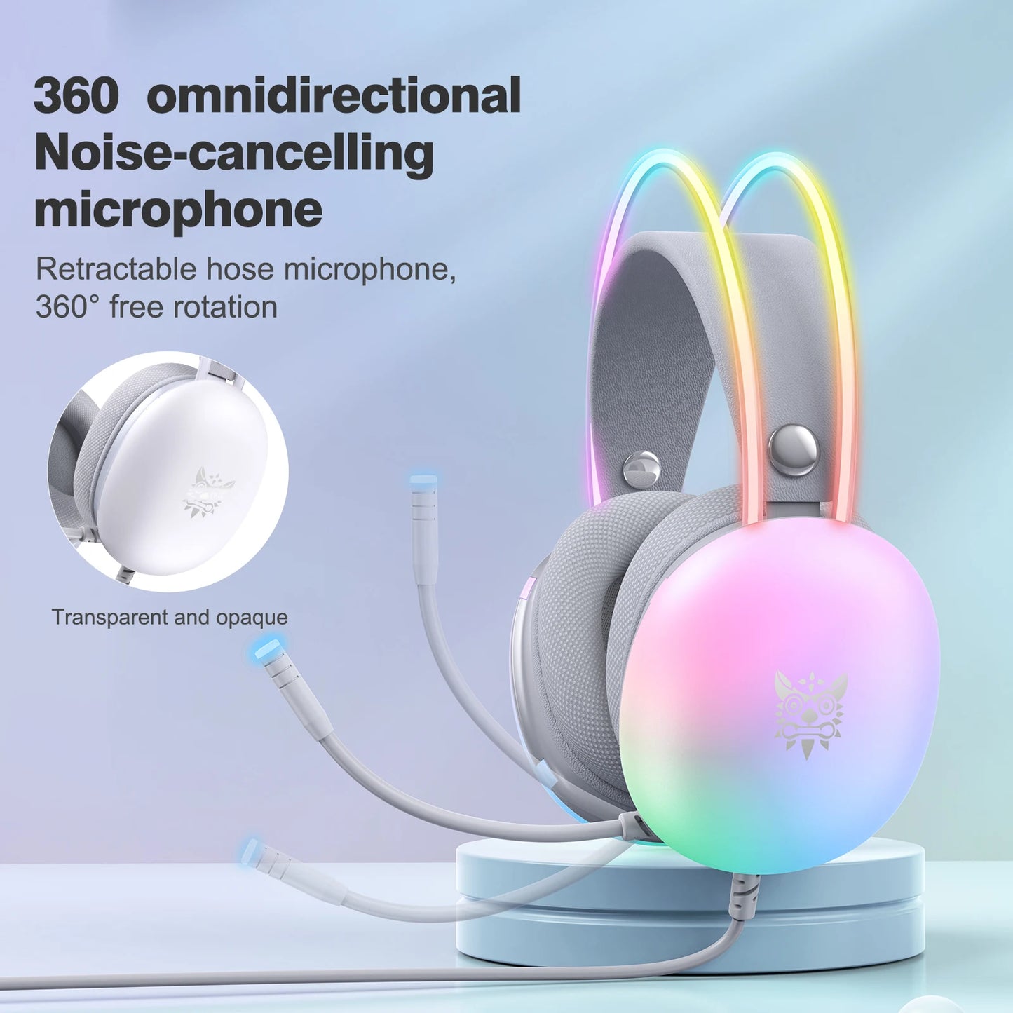 ONIKUMA Gaming Headset - FULL RGB Light Design Headphones with Mic Headphone