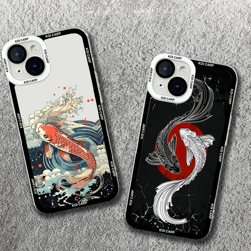 Art Fish Koi Carp Clear - Phone Case For Apple iPhone (14-16)