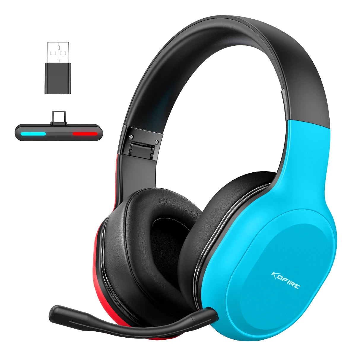 KOFIRE UG-05 2.4GHz / Wireless Bluetooth Gaming Headset for PC, Dynamic EQ Ultra-Low Latency, 30H Playtime with Microphone