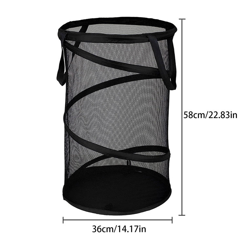 Dirty clothes storage basket cylindrical dirty clothes basket mesh yarn put clothes storage basket home large laundry basket