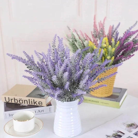 5Pcs Artificial Lavender. Fake Flower Wedding Romantic Provence Decor Nordic Style Vase Storage Home Decor Bouquetl