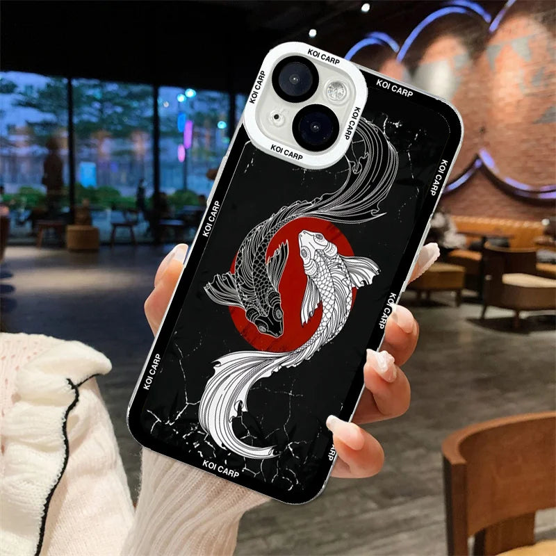 Art Fish Koi Carp Clear - Phone Case For Apple iPhone (14-16)