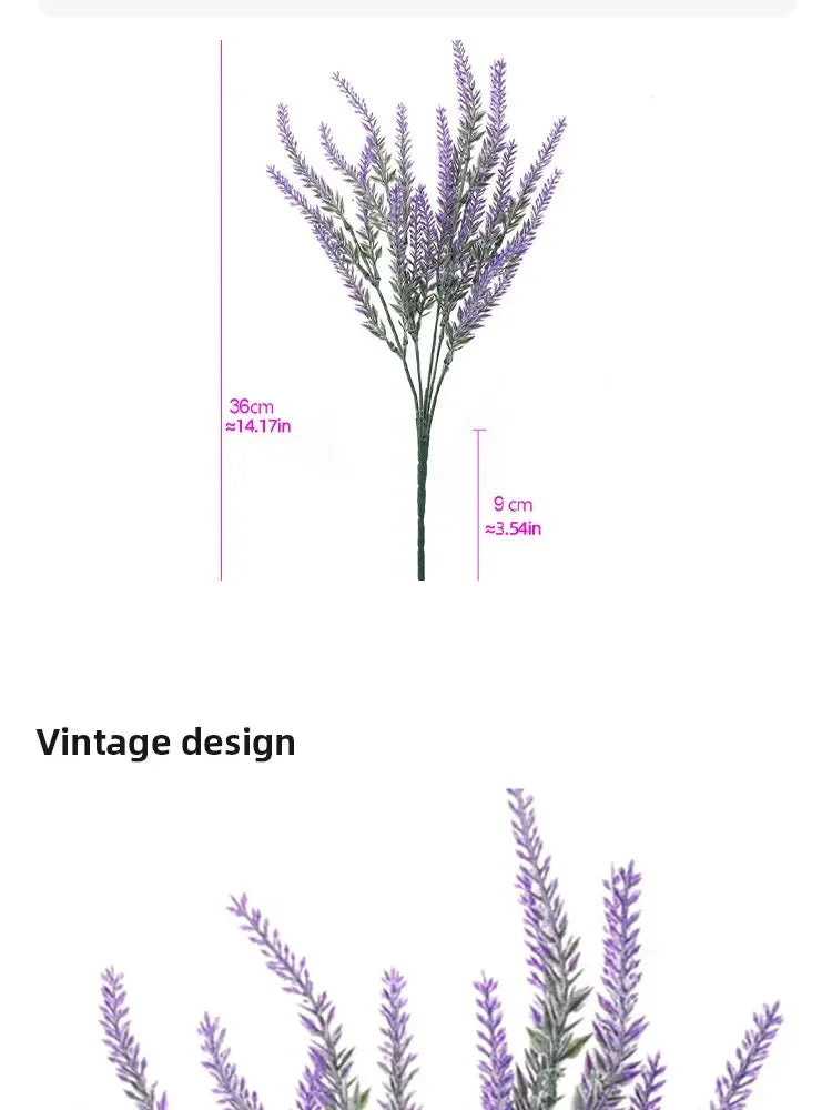 5Pcs Artificial Lavender. Fake Flower Wedding Romantic Provence Decor Nordic Style Vase Storage Home Decor Bouquetl