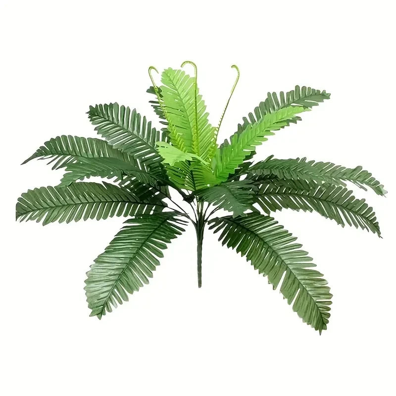 1Pc Artificial Plant - 18 Head Of Lron Leaves, Simulated Silk Cloth GreenPlanting