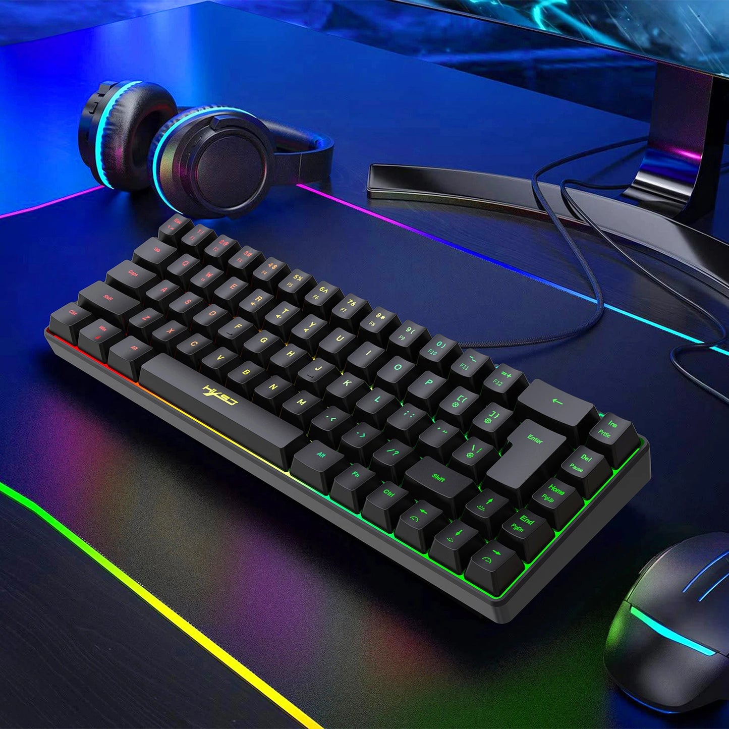 HXSJ V200 Wired K68 RGB Streamer - Gaming Keyboard