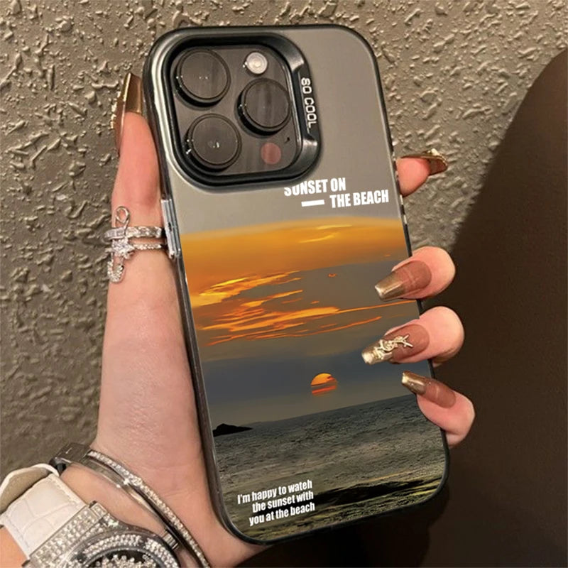 INS Mountain Landscape Sunset IMD - Phone Case For Apple iPhone (15-16)