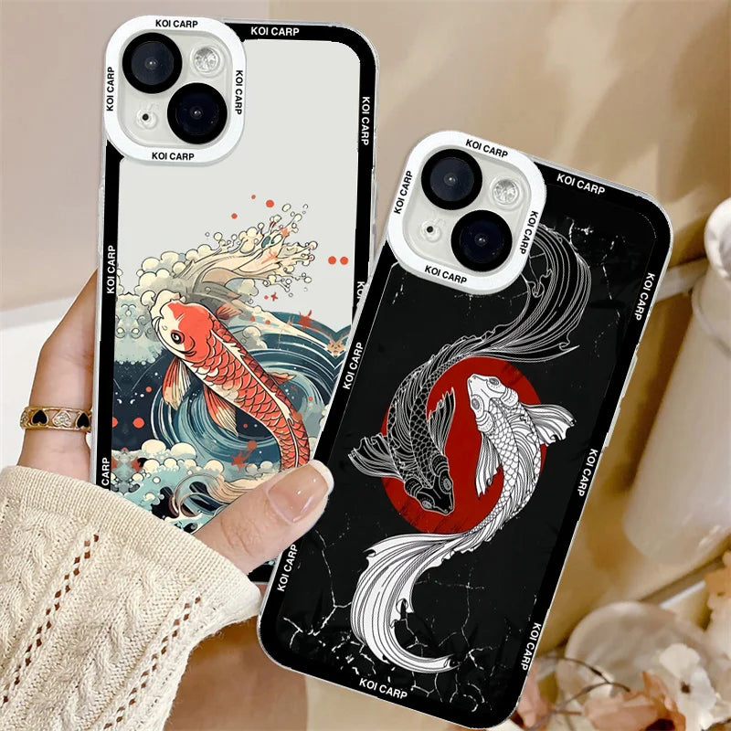 Art Fish Koi Carp Clear - Phone Case For Apple iPhone (14-16)