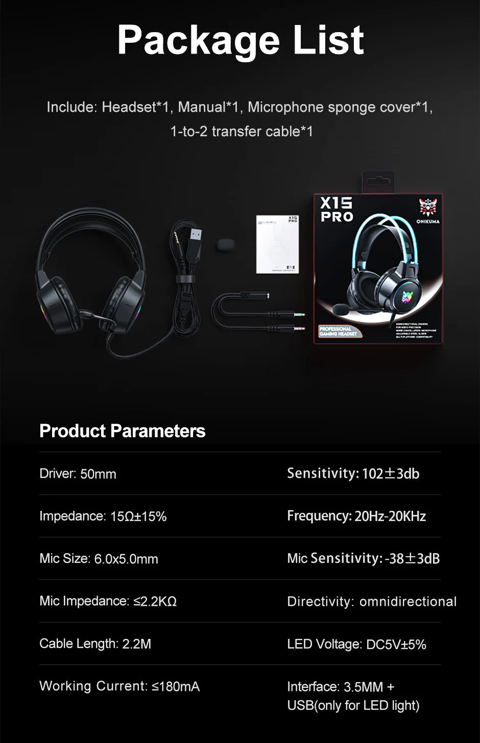 ONIKUMA X15 Pro - Gaming Headset