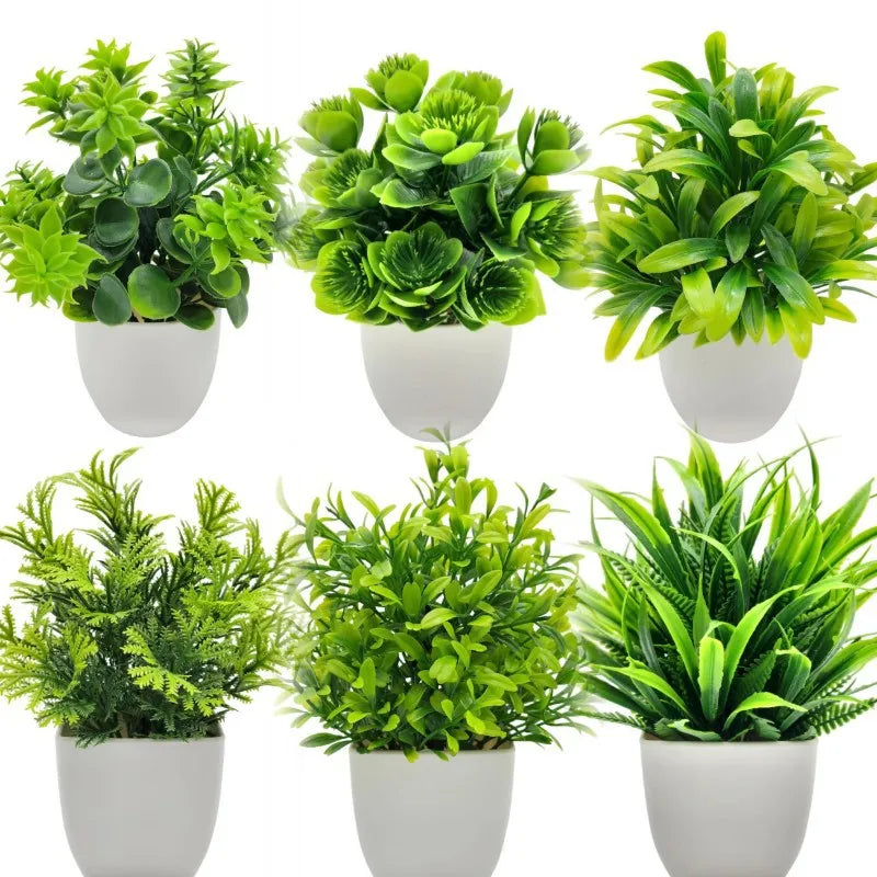 1Pc Artificial Plants with Plastics Pots Perfect Greenery for Home Decorations