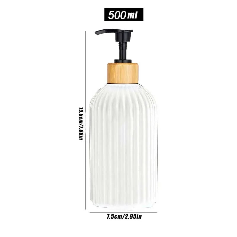 1/2 PCS 500ml Soap Dispenser with Bamboo Pump Refillable Shampoo Empty Bottle Kitchen Bathroom Hands Body Wash Lotion Container