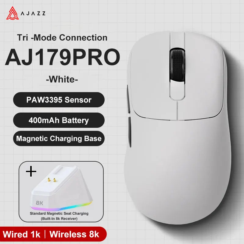 AJAZZ AJ179 PRO - Wireless Mouse with Magnetic Charging Base Ergonomic