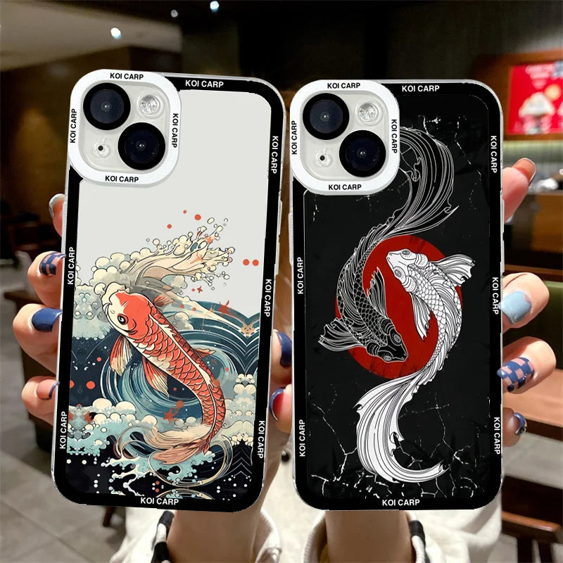 Art Fish Koi Carp Clear - Phone Case For Apple iPhone (14-16)