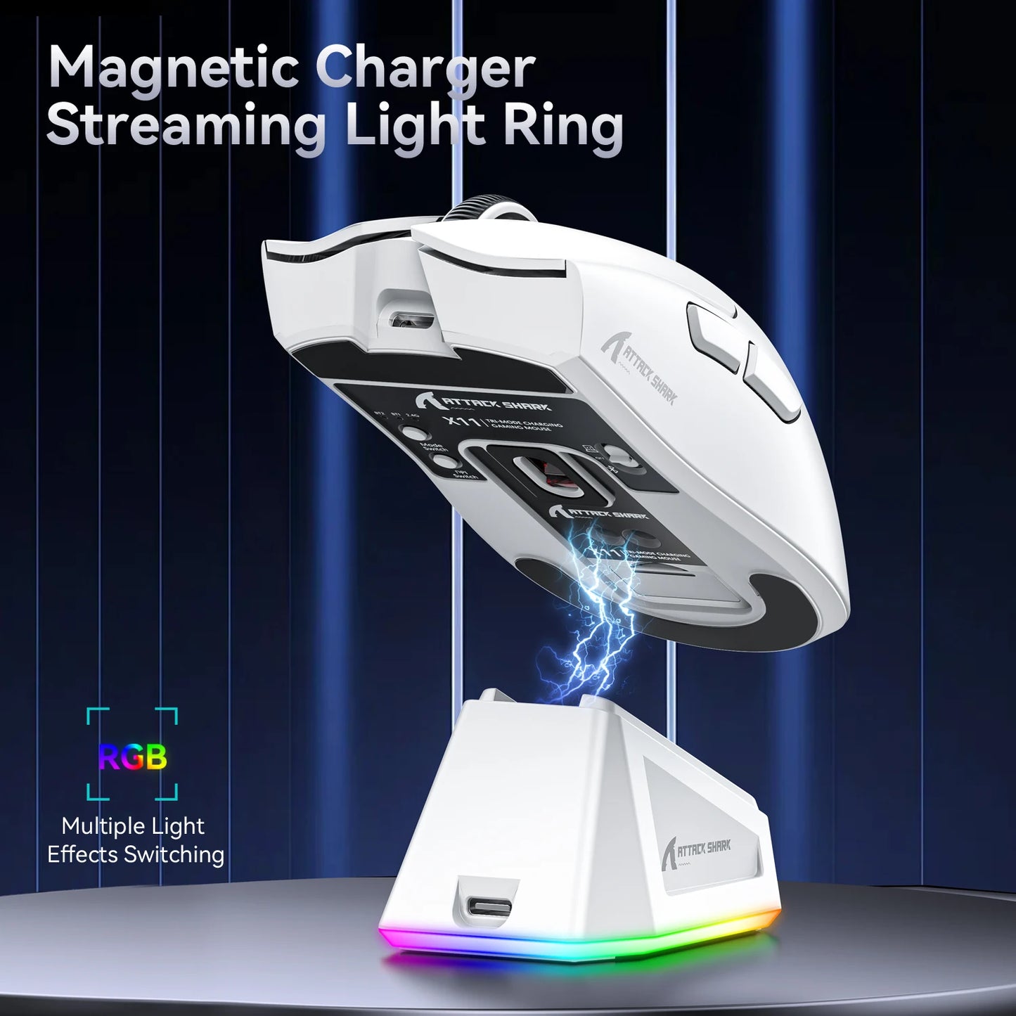 Attack Shark X11 - Wireless Mouse RGB Magnetic Charging