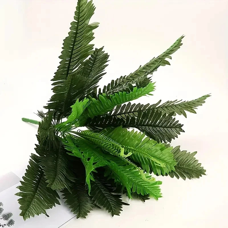 1Pc Artificial Plant - 18 Head Of Lron Leaves, Simulated Silk Cloth GreenPlanting