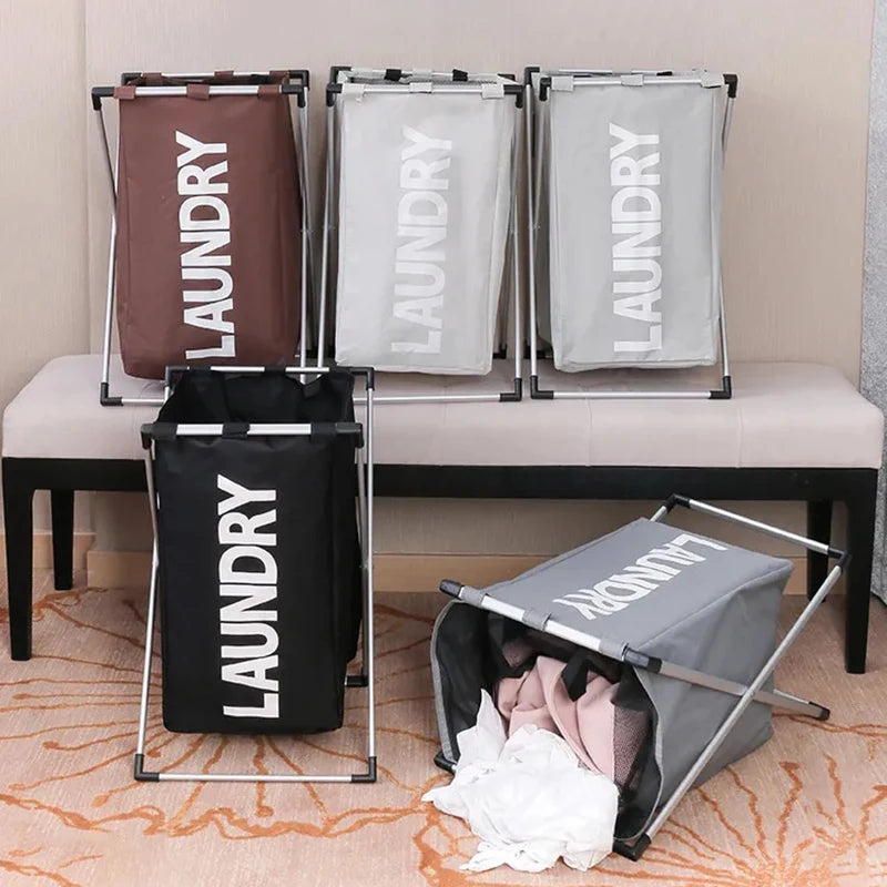 Large Laundry Basket Foldable Waterproof Grid Organizer Basket Dirty Clothes Toys Laundry Baskets Storage Household Organizers