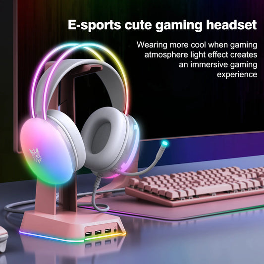 ONIKUMA Gaming Headset - FULL RGB Light Design Headphones with Mic Headphone