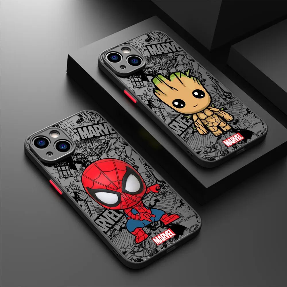 Cartoon Marvel Groot Spiderman - Hülle für Apple iPhone (12-15)