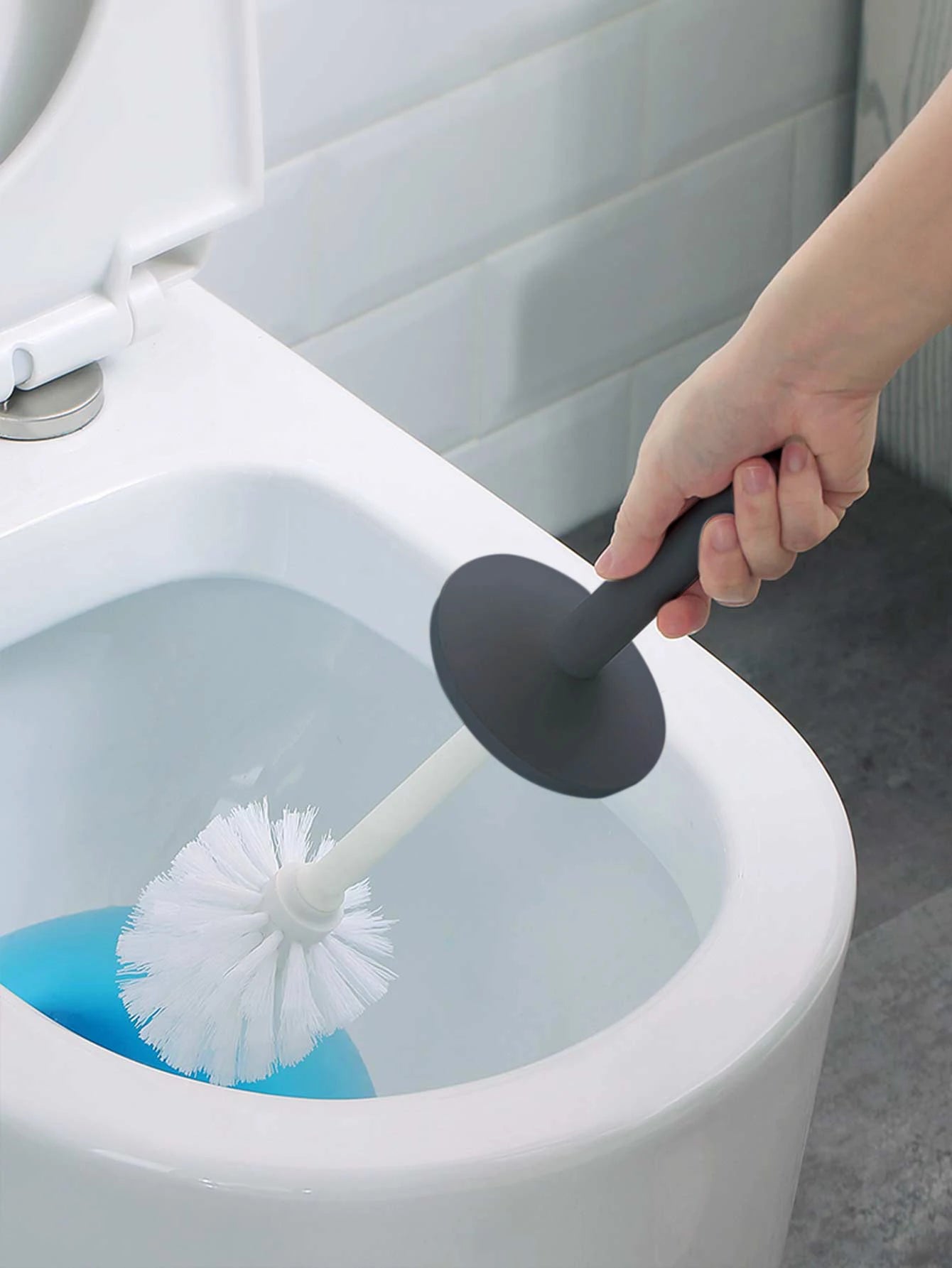 WORTHBUY Plastic Toilet Brush With Standing Base Long Handle Toilet Cleaning Brush For WC Bathroom Accessories Cleaning Tools