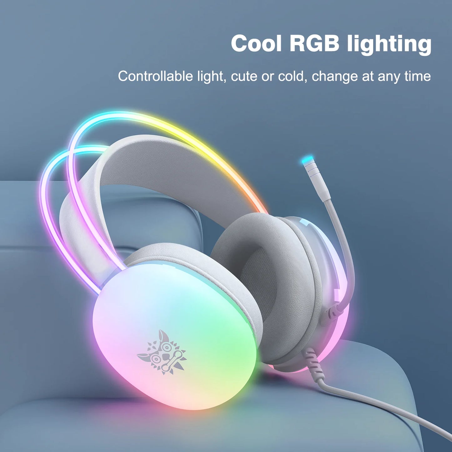 ONIKUMA Gaming Headset - FULL RGB Light Design Headphones with Mic Headphone