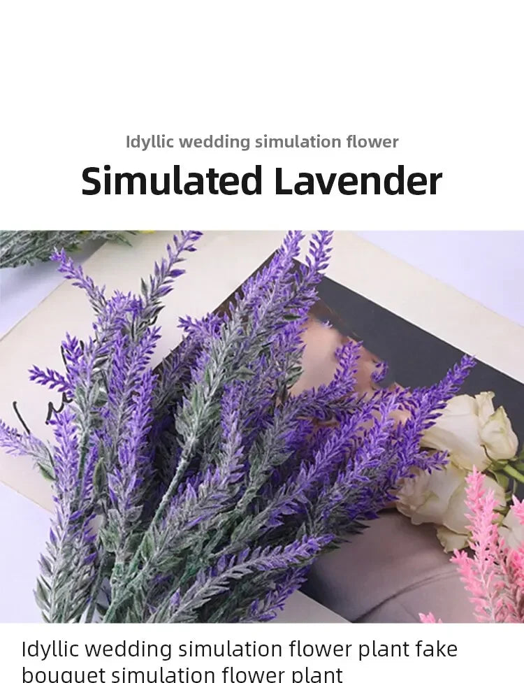 5Pcs Artificial Lavender. Fake Flower Wedding Romantic Provence Decor Nordic Style Vase Storage Home Decor Bouquetl