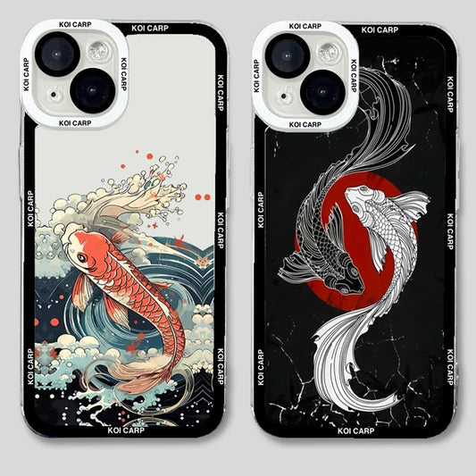 Art Fish Koi Carp Clear - Phone Case For Apple iPhone (14-16)