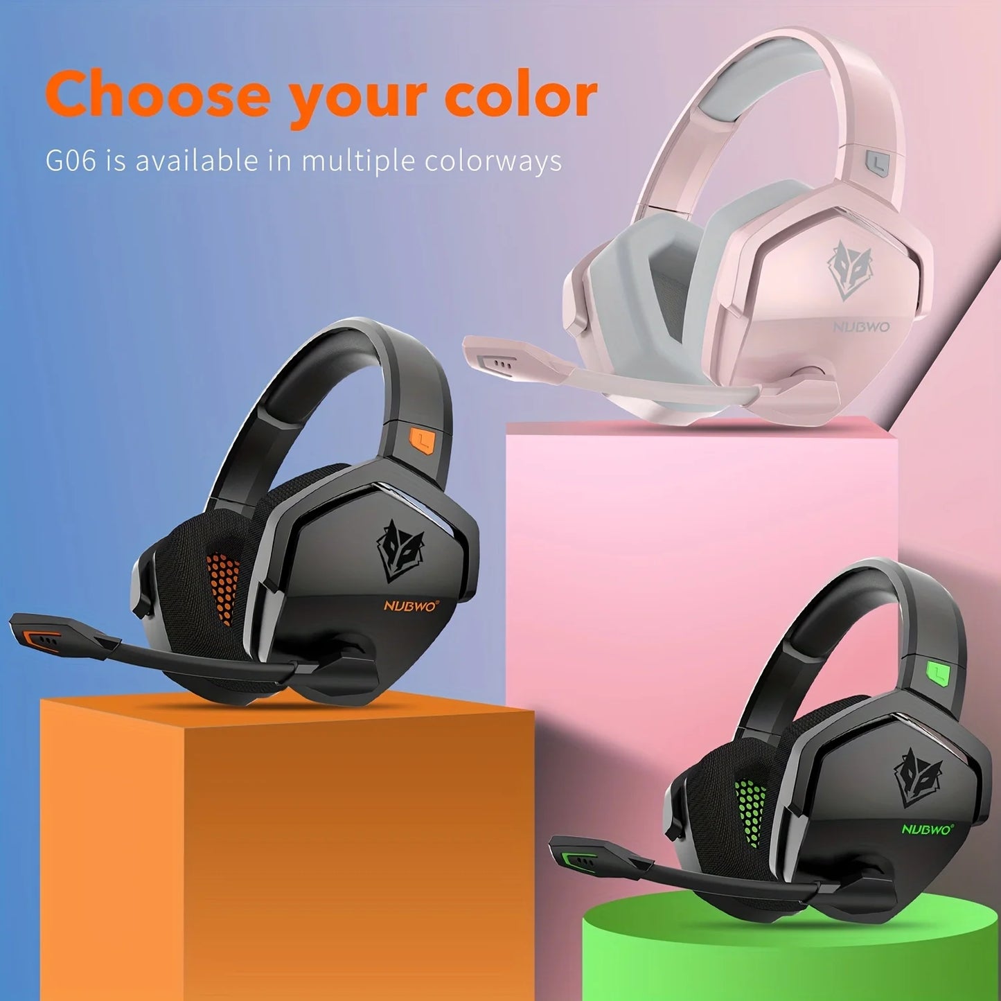 NUBWO G06 - Gaming Headset  2.4GHz Ultra-Low Latency Noise Cancelling