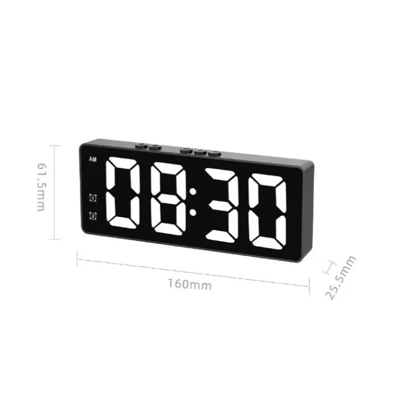 LED Alarm Clock - Electronic Student Digital Clock Voice Control Dual Snooze