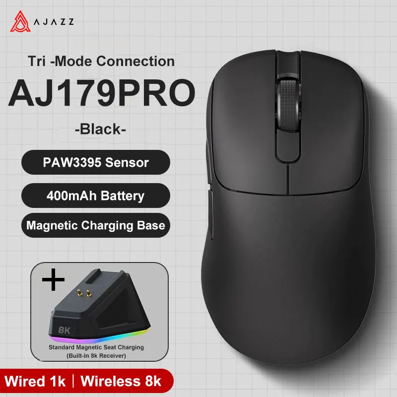 AJAZZ AJ179 PRO - Wireless Mouse with Magnetic Charging Base Ergonomic