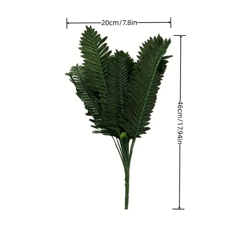 1Pc Artificial Plant - 18 Head Of Lron Leaves, Simulated Silk Cloth GreenPlanting