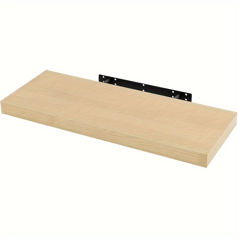 Modern Wooden Floating Shelf - Wall-Mounted Storage for CDs, DVDs, Books in Office, Living Room, Bedroom, Kitchen